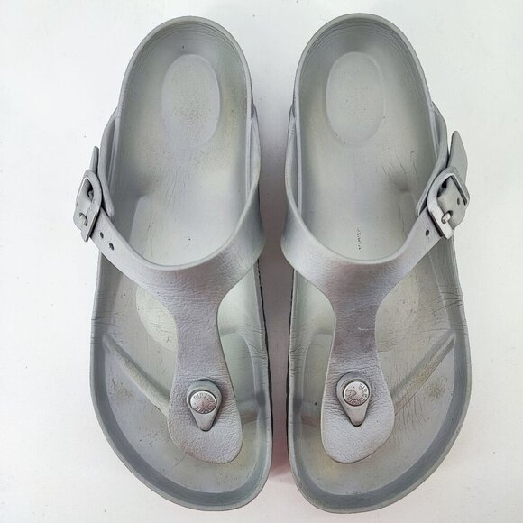 Birkenstock Women's Silver Polyurethane Sandals Size 8 US - Picture 4 of 10